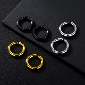 Pendientes de Aro sin Perforación de Acero Inoxidable Juego para Hombres Mujeres Oro Plata Negro Joyería Minimalista Clips de Oreja