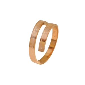 Rose gold stainless steel Islamic Allah cuff ring with spiral wrap design and engraving