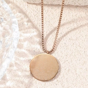 Roségouden roestvrijstalen Ayatul Kursi hanger ketting met een elegante boxketting