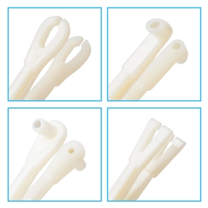 44-piece disposable piercing tool kit with sterile white plastic clamps and needles