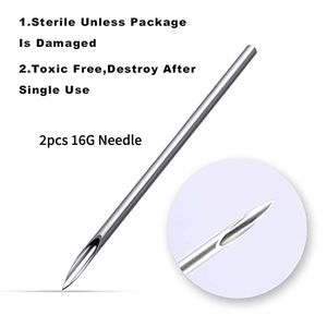 Aghi per piercing 16G in acciaio inossidabile sterile con punta affilata e involucro