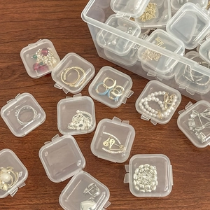 Portable Mini Transparent Plastic Square Storage Box For Jewelry Earplugs Small Parts Multi Purpose PP Organization Container