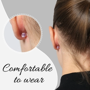 Soft purple silicone hamburger shaped earring backs for secure and comfortable ear stud fixing