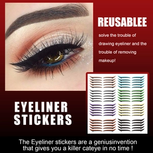 Λεπτομέρεια macro από επαναχρησιμοποιούμενα glitter eyeliner αυτοκόλλητα για πάρτι