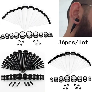 Acrylic Ear Stretching Tapers And Plugs Body Piercing Jewelry Collection With Silicone O-Rings For Men And Women