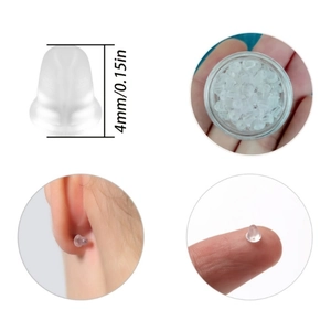 Fermoirs de boucles d'oreilles en silicone transparent 4 mm pour bijoux DIY