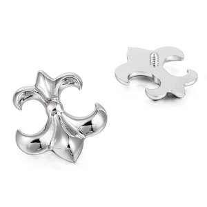 Titanium fleur-de-lis labret stud with internal thread and high-polished finish