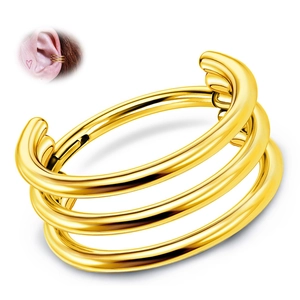 Anneau Segmenté à Charnière en Titane G23 Triple Couche 16G Bijoux de Piercing Nez Oreille Cartilage Pour Femmes Hommes Or Argent