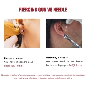 Guía comparativa de perforación con pistola 18G frente a aguja 16G para aros de titanio