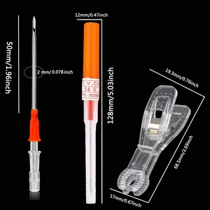 6-teiliges 14G Piercing-Werkzeugset mit Profi-Nadeln, Klemmen und Bauchnabel-Ringen