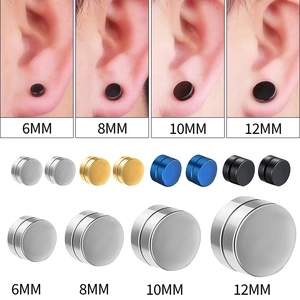 Orecchini a Bottone Magnetici in Acciaio Inossidabile Unisex Senza Buco Orecchini a Clip Per Uomo Donna Gioielli Tondi