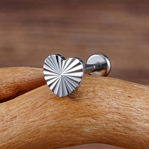 Titanium Labret Stud Cartilage Earring ASTM F136 Minimalist Helix Tragus Lip Piercing Jewelry Geometric Heart Round Stud
