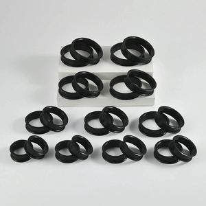 Tunnels d'oreille flexibles en silicone noir évasés disponibles en plusieurs tailles