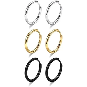 316L Stainless Steel Hoop Earrings For Men Women Cartilage Helix Tragus Piercing Minimalist Hypoallergenic Jewelry