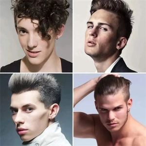 Minimalist 316L stainless steel hoop earrings shown on male models for style reference