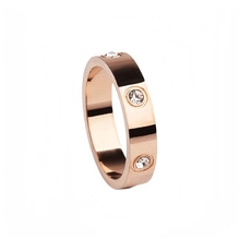 Detailed macro view of 18K gold plated ring featuring screw motifs and white zircons