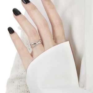 Anello Aperto a Croce Torsadé in Acciaio Inossidabile Minimalista per Donna Gioielli di Moda Regolabili Oro Argento Anello a Forma di X