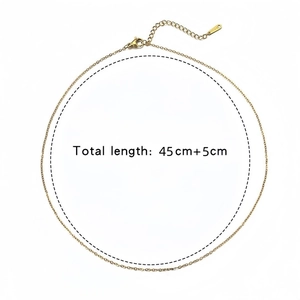 18k gold plated stainless steel O-chain necklace with adjustable extension 45cm+5cm
