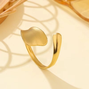 Minimalist Stainless Steel Open Ring For Women Geometric Adjustable Cold Style European Fashion Jewelry Finger Ring Gift