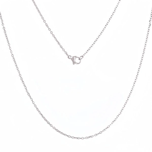 V-shaped minimalist titanium steel O-chain necklace with high-polish silver finish