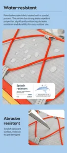 Macro detail of water-resistant and scratch-proof gray nylon fabric for cycling backpack