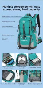 Zaino da trekking 50L con scomparti multipli e custodia interna per laptop per escursioni