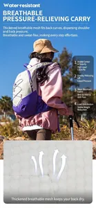 Detailed view of the 18L outdoor backpack featuring breathable honeycomb mesh and padding