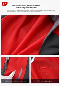 Detail of high-density ripstop nylon fabric with water repellent and scratch resistant properties