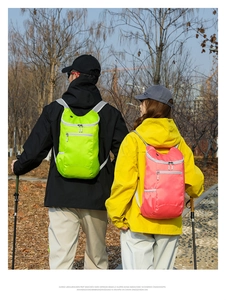 Outdoor foldable waterproof backpack with reflective safety straps and mesh pockets