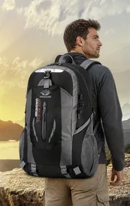 Waterproof outdoor hiking backpack featuring S-shaped mesh shoulder straps and large capacity