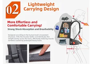 Ergonomic mountain backpack back system showing shock absorption and breathable mesh