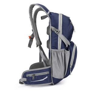 Blue hydration cycling backpack with adjustable straps for outdoor sports and hiking