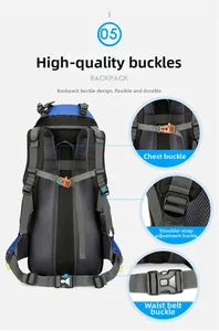 Breathable mesh back panel and durable buckle system for outdoor hiking backpack