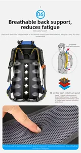 Detail of breathable honeycomb mesh and padded back system for ergonomic outdoor backpack