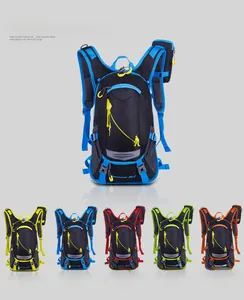 Detailed comparison of professional cycling backpacks in five vibrant sport colors