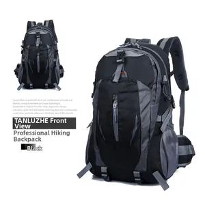 Ergonomic black hiking backpack featuring S-shaped shoulder straps and chest buckle detail