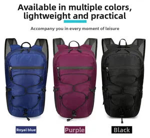 Waterproof outdoor backpacks in royal blue, purple, and black with ripstop nylon fabric