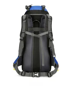 Detailed back view of outdoor backpack showing breathable mesh panel and S-shape straps