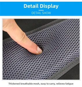 Close-up of thick breathable honeycomb mesh padding on outdoor backpack straps