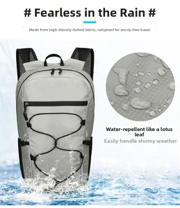 Detail of high-density oxford fabric with waterproof coating and water splash visual effect