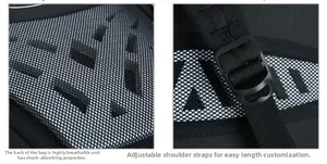 Details zur atmungsaktiven Mesh-Rückenpolsterung und verstellbaren Trägern am Fahrradrucksack