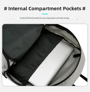 Detail view of the backpack interior showing padded laptop compartment and tech fabric