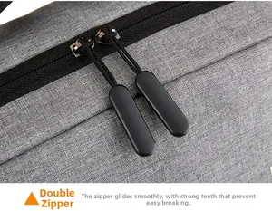 Macro shot of high-density wear-resistant fabric with smooth dual-zipper closure