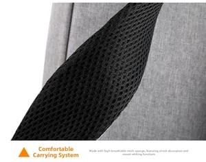 Detail of breathable honeycomb mesh padding on shoulder straps and back for comfort