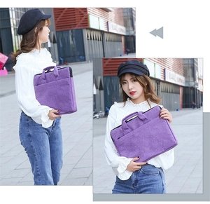 Lila Laptoptasche mit Fronttasche in Trage- und Unterarm-Trageform für Damen