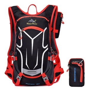 18L high-capacity waterproof cycling backpack with red trim and reflective safety strips