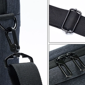 Classic dark grey business laptop briefcase featuring durable canvas and high-quality hardware