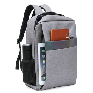 Wasserdichter grauer Business-Laptop-Rucksack mit vielen Fächern und Seitentaschen