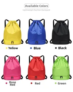 Sacs à cordon multicolores avec séparation sec-humide et tissu synthétique durable