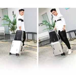 Business-Rucksack-Set mit silbernem Hartschalenkoffer für professionelle Reisen